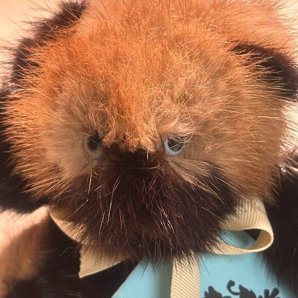 PEDIGREED BEAR by NEIMAN Marcus - Brown & Tan Mink Small 7”L x 7”W Bear - Picture 2 of 7